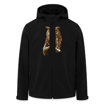 Kaffee-Eule braun - Recycelte Männer Softshell-Jacke von Stanley/Stella - Schwarz - Vorne - AI Model Male 185 light (185cm)