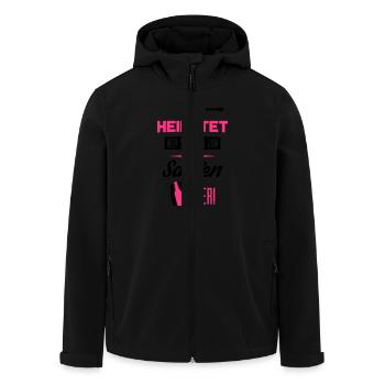 sie heiratet wir saufen hier - Recycelte Männer Softshell-Jacke von Stanley/Stella - Schwarz - Vorne - AI Model Male 185 light (185cm)