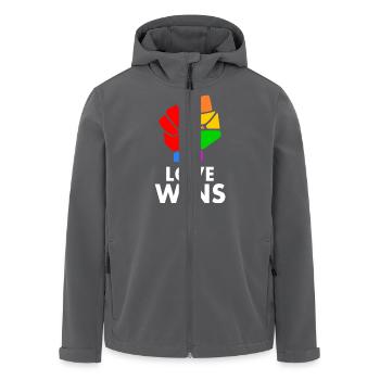 Love wins - Veste softshell homme en polyester recyclé Stanley/Stella - charbon - Devant - AI Model Male 185 light (185cm)