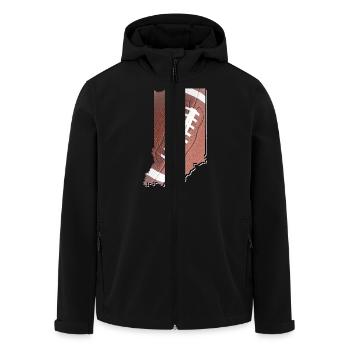 Le vrai football dans la carte de l’État de l’Indiana - Veste softshell homme en polyester recyclé Stanley/Stella - noir - Devant - AI Model Male 185 light (185cm)