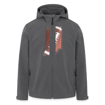 Echter Football in der Indiana State Landkarte - Recycelte Männer Softshell-Jacke von Stanley/Stella - Anthrazit - Vorne - AI Model Male 185 light (185cm)