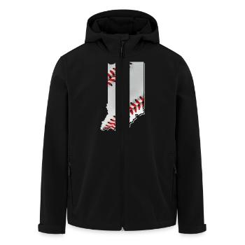 Le vrai baseball dans la carte de l’État de l’Indiana - Veste softshell homme en polyester recyclé Stanley/Stella - noir - Devant - AI Model Male 185 light (185cm)
