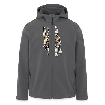 Bande dessinée Cat Knight - Veste softshell homme en polyester recyclé Stanley/Stella - charbon - Devant - AI Model Male 185 light (185cm)