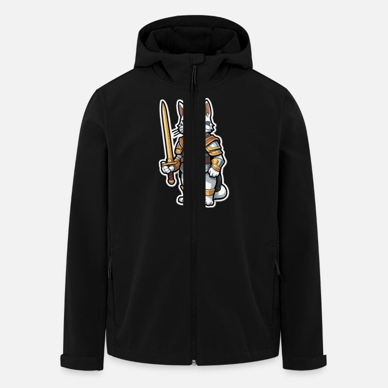 Bande dessinée Cat Knight - Veste softshell homme en polyester recyclé Stanley/Stella - noir