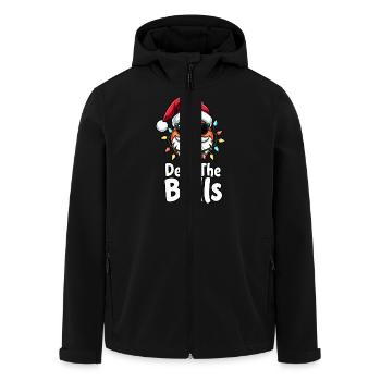 Basketball Im Weihnachtsmannkostüm Deck The Balls - Recycelte Männer Softshell-Jacke von Stanley/Stella - Schwarz - Vorne - AI Model Male 185 light (185cm)