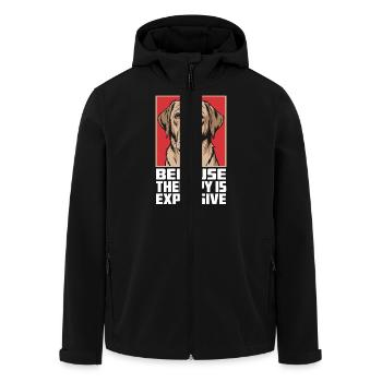 Les chiens comme les meilleurs thérapeutes - Veste softshell homme en polyester recyclé Stanley/Stella - noir - Devant - AI Model Male 185 light (185cm)