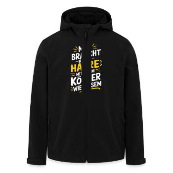 Haarausfall Glatze Frisur , Lustiges Glatzenträger - Recycelte Männer Softshell-Jacke von Stanley/Stella - Schwarz - Vorne - AI Model Male 185 light (185cm)