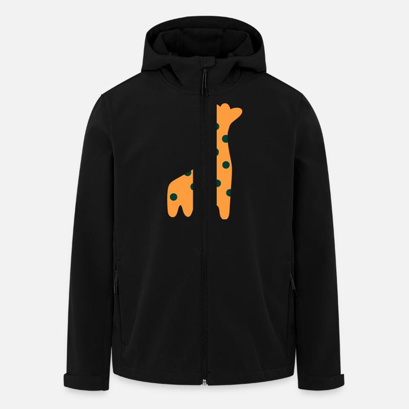 Cute Orange Giraffe - Men’s Recycled Softshell Jacket by Stanley/Stella - black