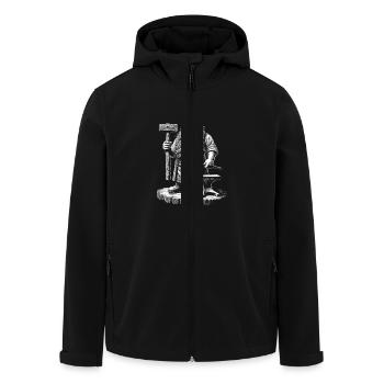 Schmied - Recycelte Männer Softshell-Jacke von Stanley/Stella - Schwarz - Vorne - AI Model Male 185 light (185cm)