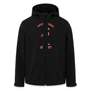 flamingo comic tropic - Recycelte Männer Softshell-Jacke von Stanley/Stella - Schwarz - Vorne - AI Model Male 185 light (185cm)