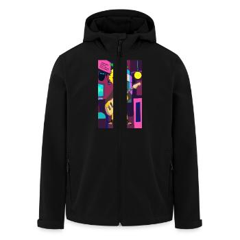 Cyber Lemon Rocker mit Gitarre - Recycelte Männer Softshell-Jacke von Stanley/Stella - Schwarz - Vorne - AI Model Male 185 light (185cm)