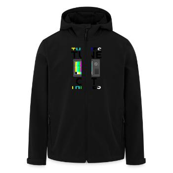 Blenden Sie das Rauschen aus - konzentrieren Sie sich auf Klarheit - Recycelte Männer Softshell-Jacke von Stanley/Stella - Schwarz - Vorne - AI Model Male 185 light (185cm)