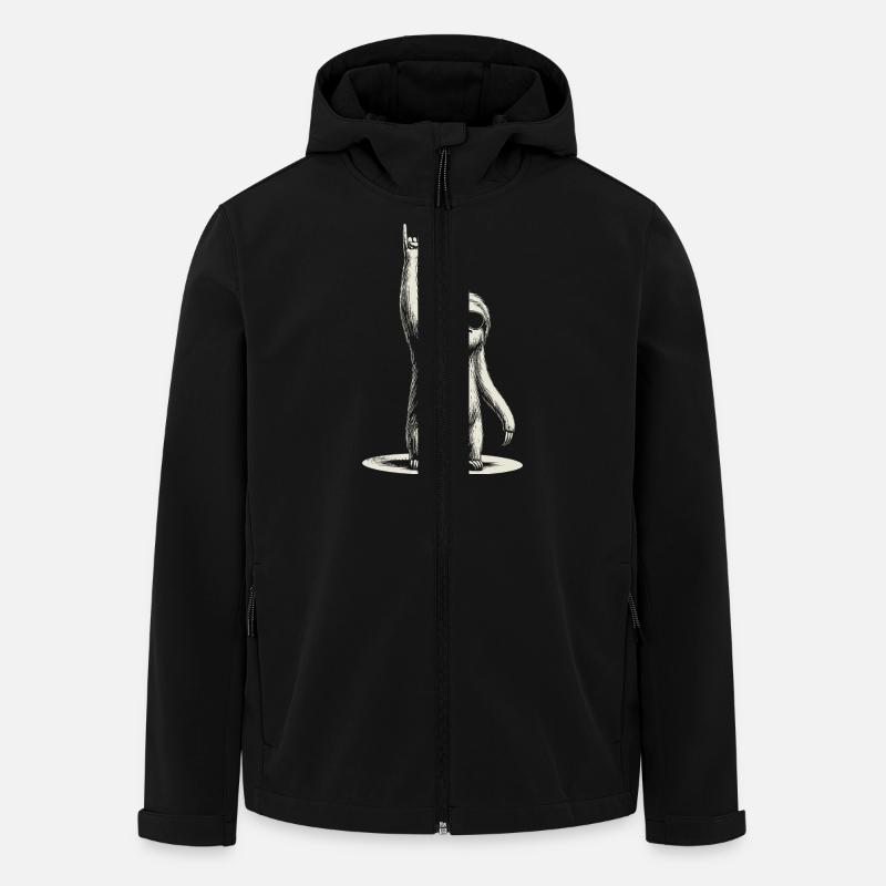 Funny sloth in rocker pose - Men’s Recycled Softshell Jacket by Stanley/Stella - black