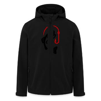 Fish Pike Fish Hook - Men’s Recycled Softshell Jacket by Stanley/Stella - black - Front - AI Model Male 185 light (185cm)