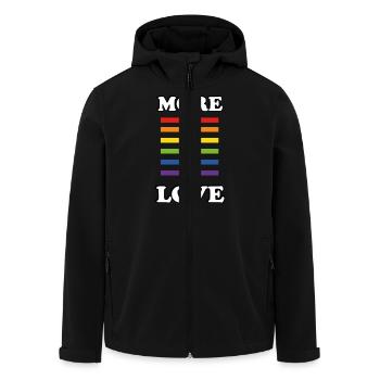 Mehr Liebe Gay Pride Regenbogen - Recycelte Männer Softshell-Jacke von Stanley/Stella - Schwarz - Vorne - AI Model Male 185 light (185cm)
