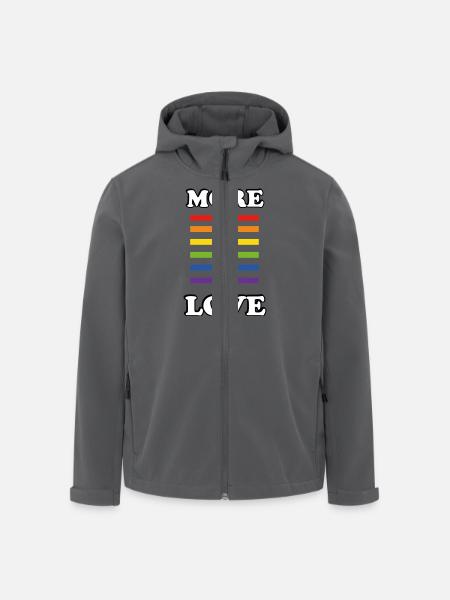 Plus d’amour gay pride arc-en-ciel - Veste softshell homme en polyester recyclé Stanley/Stella - noir