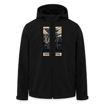 Carte de tarot en métal Doom – Ombres, sorcellerie et solitude - Veste softshell homme en polyester recyclé Stanley/Stella - noir - Devant - AI Model Male 185 light (185cm)