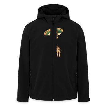 Giraffe Funny Sombrero - Men’s Recycled Softshell Jacket by Stanley/Stella - black - Front - AI Model Male 185 light (185cm)