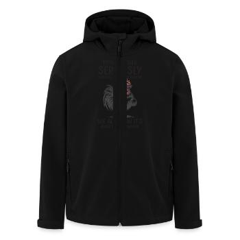 Cool Chicken – Hör auf, ein normales lustiges Geschenk zu erwarten - Recycelte Männer Softshell-Jacke von Stanley/Stella - Schwarz - Vorne - AI Model Male 185 light (185cm)