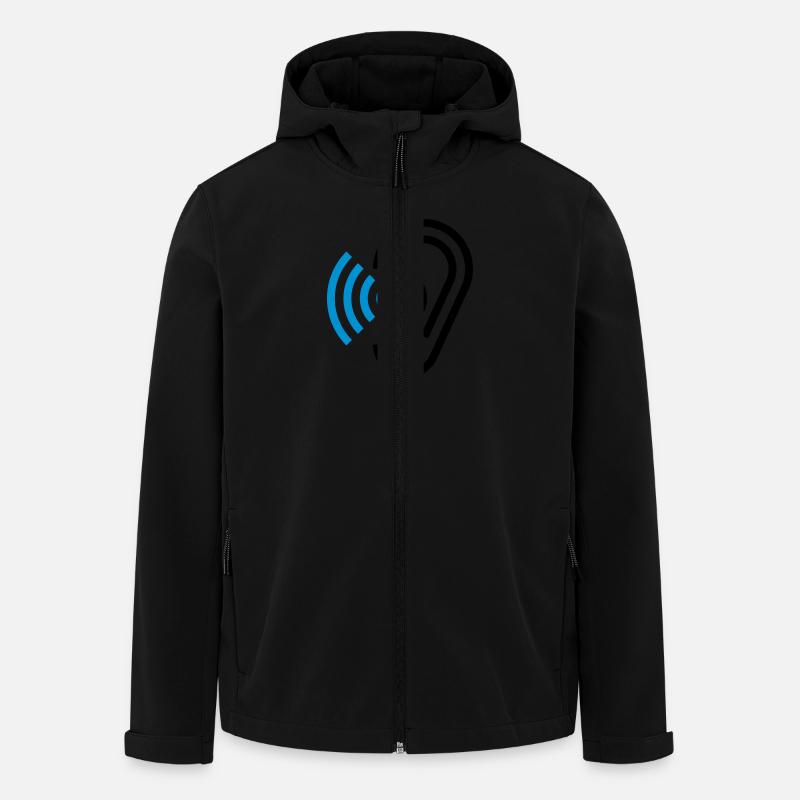 Ohr und Hörgerät - Recycelte Männer Softshell-Jacke von Stanley/Stella - Schwarz