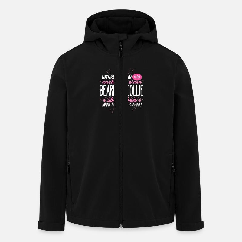 Niemals ohne BEARDED-COLLIE - Recycelte Männer Softshell-Jacke von Stanley/Stella - Schwarz