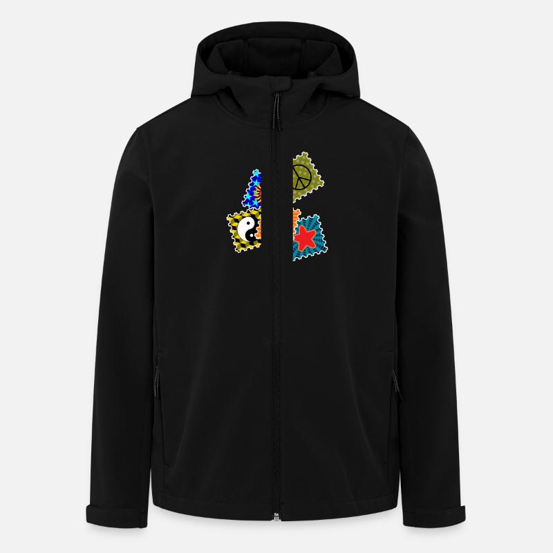 LSD Blotter__N002 - Recycelte Männer Softshell-Jacke von Stanley/Stella - Schwarz