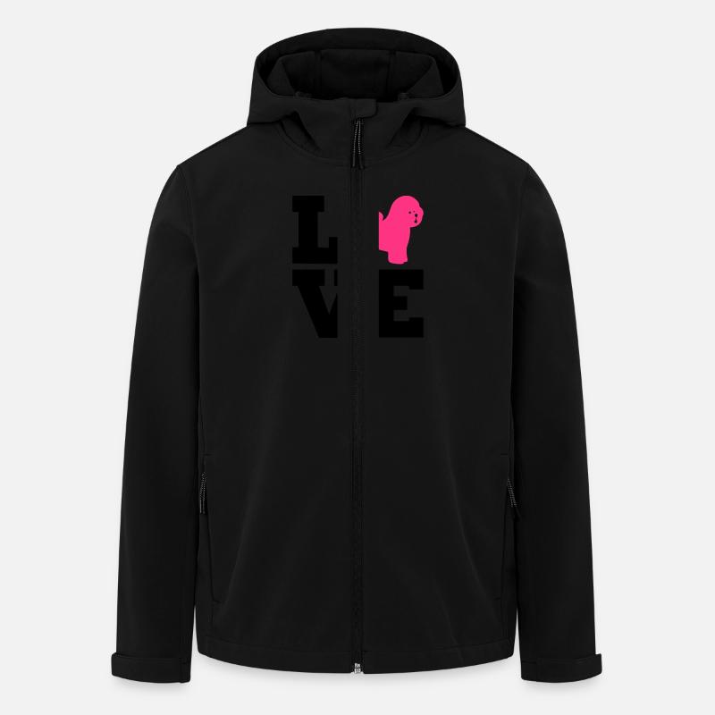Bichon Frise - Recycelte Männer Softshell-Jacke von Stanley/Stella - Schwarz