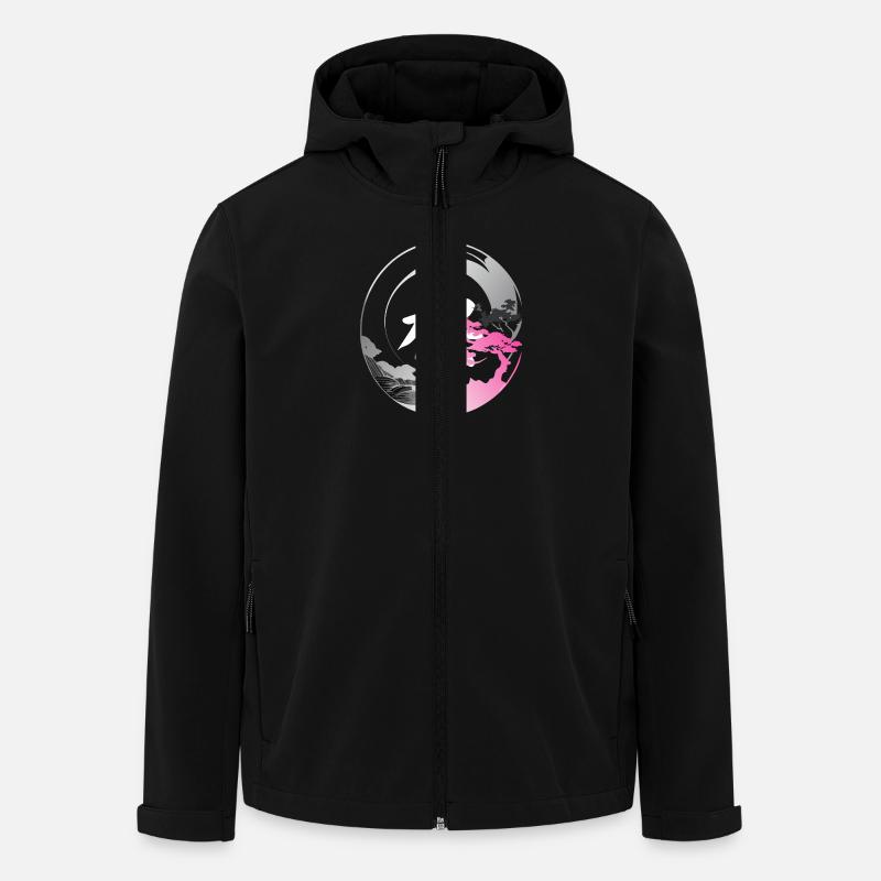 Japan moderne enso-Rose - Recycelte Männer Softshell-Jacke von Stanley/Stella - Schwarz