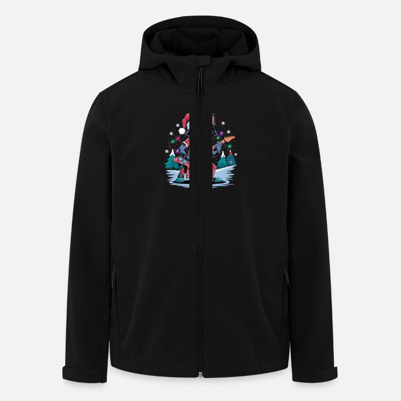 Weihnachten Wolfsfelsen – Festlich und wild - Recycelte Männer Softshell-Jacke von Stanley/Stella - Schwarz