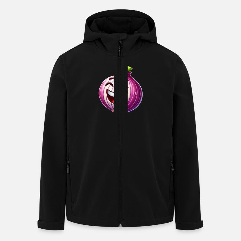 Dessin animé rieur oignon - Veste softshell homme en polyester recyclé Stanley/Stella - noir