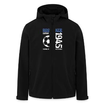 Rostock Birthday 1945 Football Gift - Men’s Recycled Softshell Jacket by Stanley/Stella - black - Front - AI Model Male 185 light (185cm)