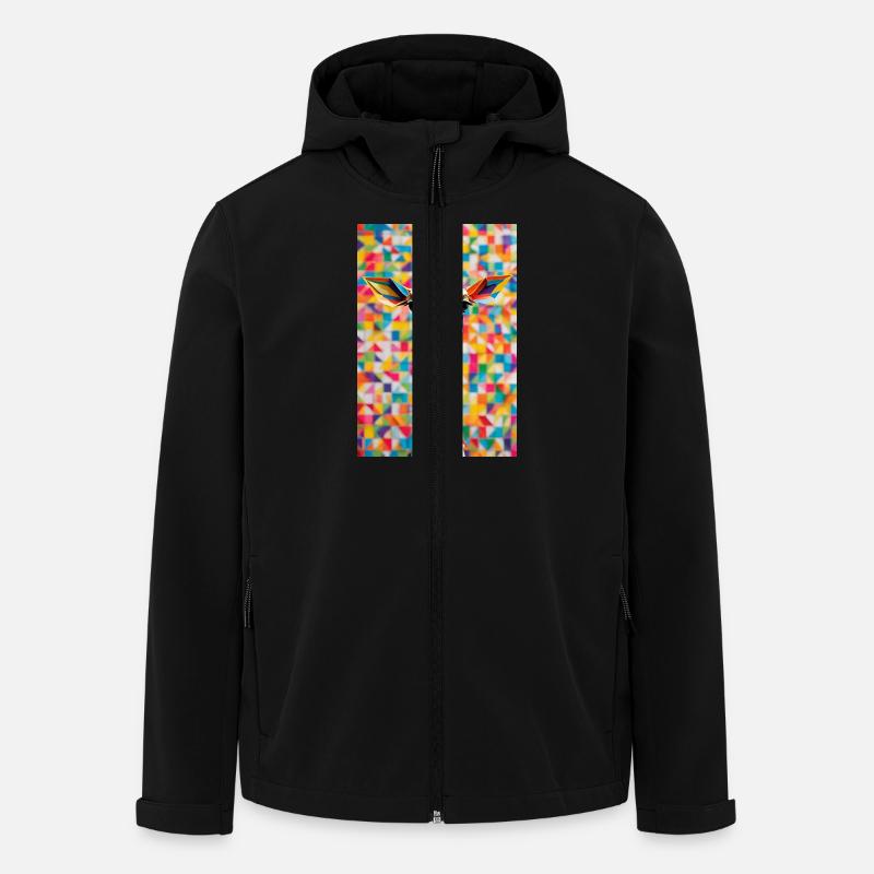 Rainbow Giraffe - Men’s Recycled Softshell Jacket by Stanley/Stella - black