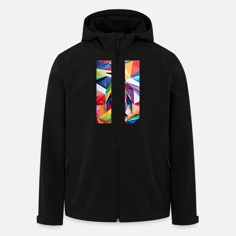Regenbogen-Origami-Pinguin - Recycelte Männer Softshell-Jacke von Stanley/Stella - Schwarz
