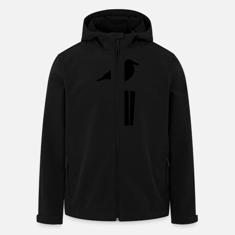 Möwe sitzend - Recycelte Männer Softshell-Jacke von Stanley/Stella - Schwarz