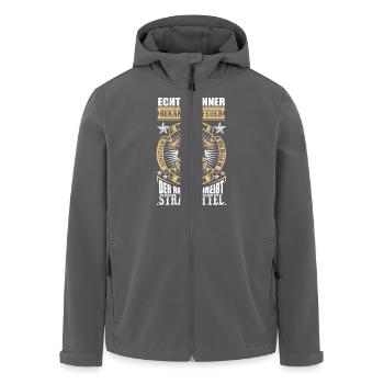 Feuerwehr Echte Männer - Recycelte Männer Softshell-Jacke von Stanley/Stella - Schwarz - Vorne - AI Model Male 185 light (185cm)
