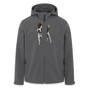 Jack-Russell-Terrier - Recycelte Männer Softshell-Jacke von Stanley/Stella - Schwarz - Vorne - AI Model Male 185 light (185cm)