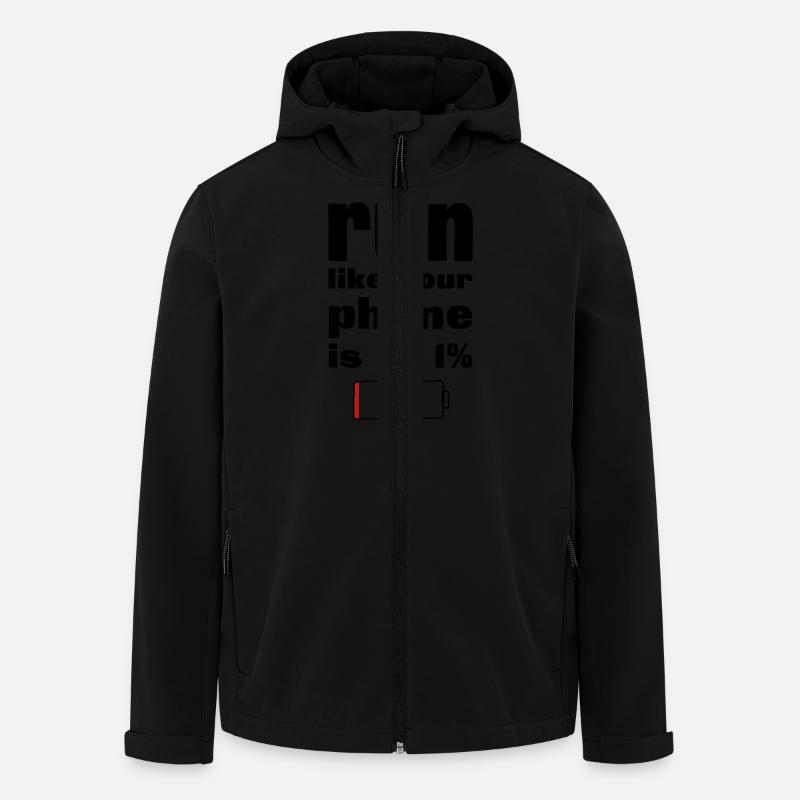 run like your phone is at 1% - Recycelte Männer Softshell-Jacke von Stanley/Stella - Schwarz