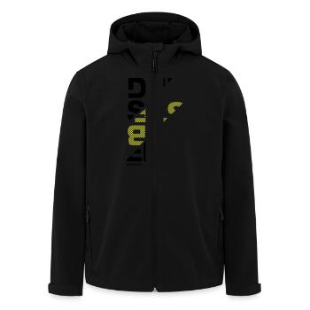 Dubstep sliced - Recycelte Männer Softshell-Jacke von Stanley/Stella - Schwarz - Vorne - AI Model Male 185 light (185cm)
