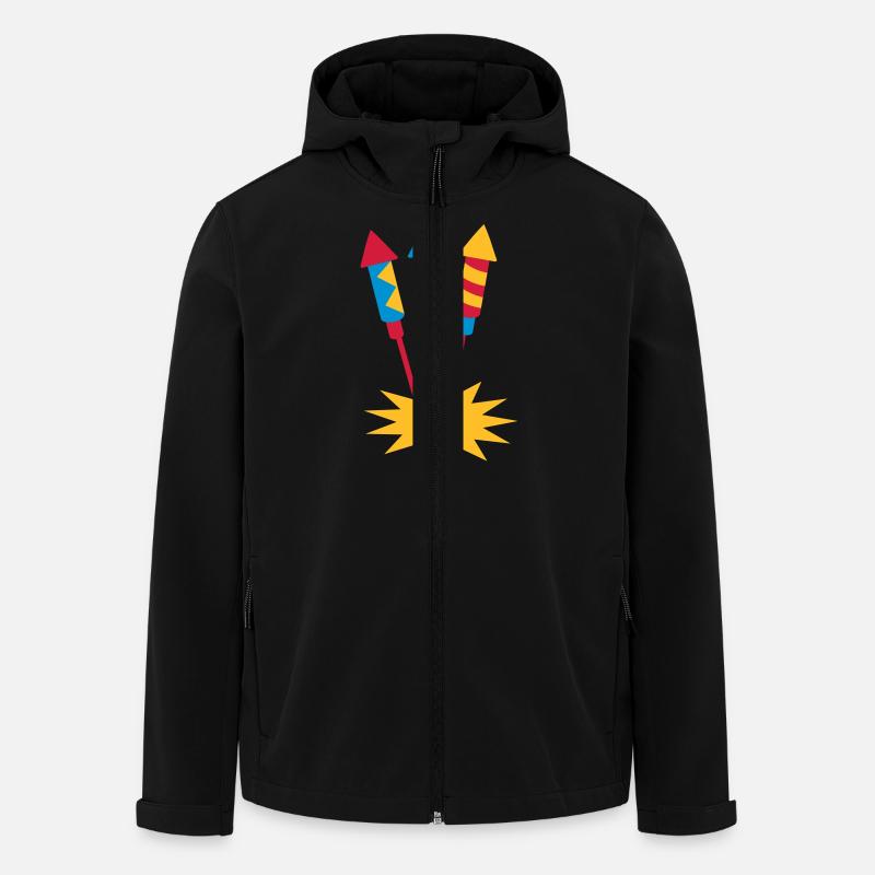 Feu d'artifice - Veste softshell homme en polyester recyclé Stanley/Stella - noir