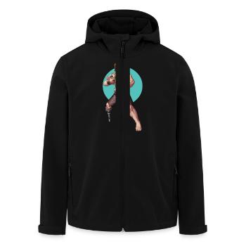 PigPirate - Recycelte Männer Softshell-Jacke von Stanley/Stella - Schwarz - Vorne - AI Model Male 185 light (185cm)