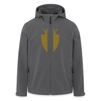 Krone Wappen - Recycelte Männer Softshell-Jacke von Stanley/Stella - Schwarz - Vorne - AI Model Male 185 light (185cm)
