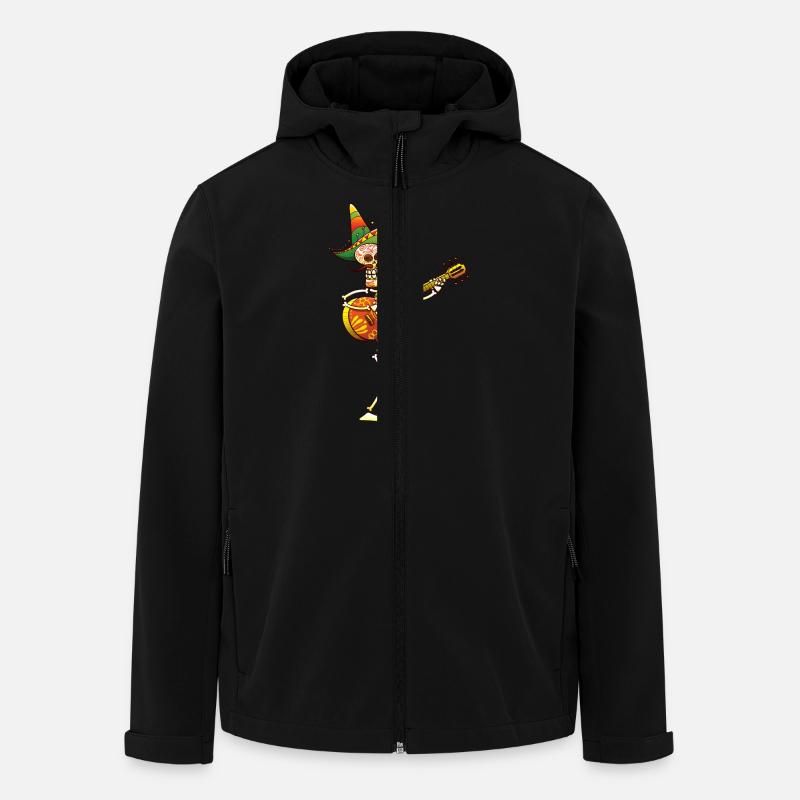 Mexican Skeleton Playing Guitar - Men’s Recycled Softshell Jacket by Stanley/Stella - black