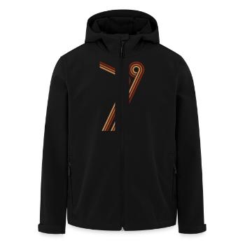 1979 79 braun - Recycelte Männer Softshell-Jacke von Stanley/Stella - Schwarz - Vorne - AI Model Male 185 light (185cm)