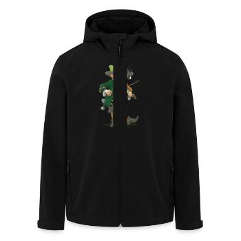 lutin_leprechaun_violon_1 - Veste softshell homme en polyester recyclé Stanley/Stella - noir - Devant - AI Model Male 185 light (185cm)