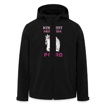 Keine Zeit Muss Zum Pferd Spruch Reiterin Geschenk - Recycelte Männer Softshell-Jacke von Stanley/Stella - Schwarz - Vorne - AI Model Male 185 light (185cm)