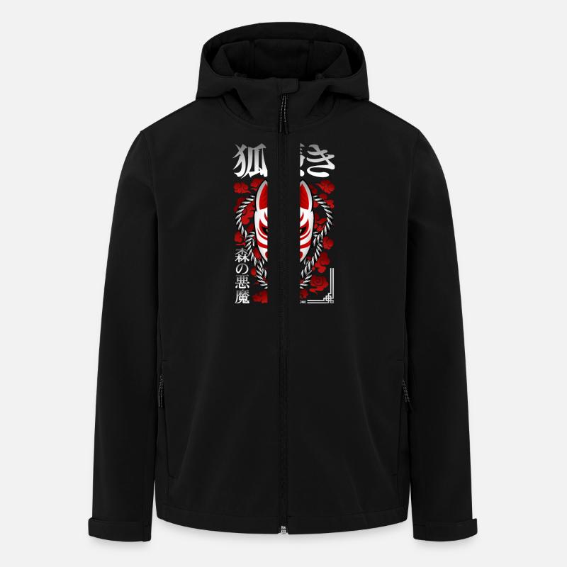 Japan Kitsune - Walddämon - Recycelte Männer Softshell-Jacke von Stanley/Stella - Schwarz