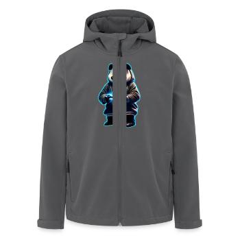 Panda Gamer - Men’s Recycled Softshell Jacket by Stanley/Stella - black - Front - AI Model Male 185 light (185cm)