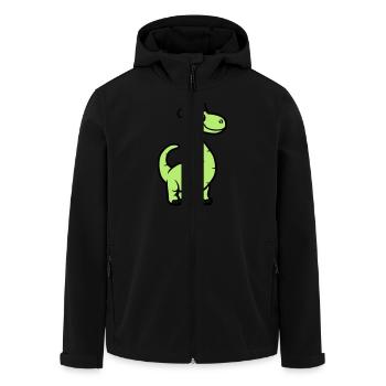 Dinosaurier Brontosaurus Weihnachtsmann - Recycelte Männer Softshell-Jacke von Stanley/Stella - Schwarz - Vorne - AI Model Male 185 light (185cm)