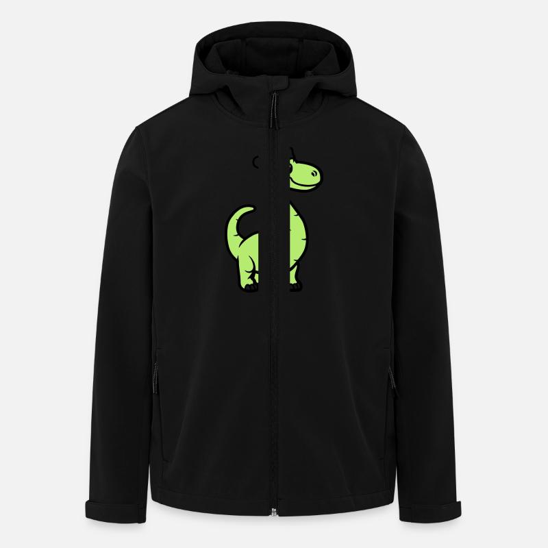 Dinosaur Brontosaurus Santa Claus - Men’s Recycled Softshell Jacket by Stanley/Stella - black