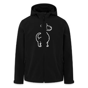 Dinosaurier Brontosaurus Weihnachtsmann - Recycelte Männer Softshell-Jacke von Stanley/Stella - Schwarz - Vorne - AI Model Male 185 light (185cm)